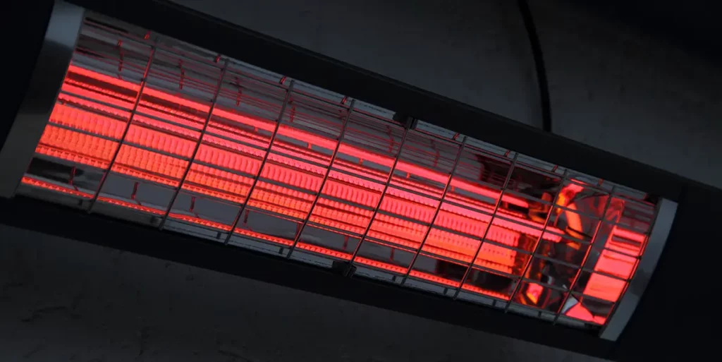 Infrarot Wärmestrahler Lampe mit Verbrennungsgefahr